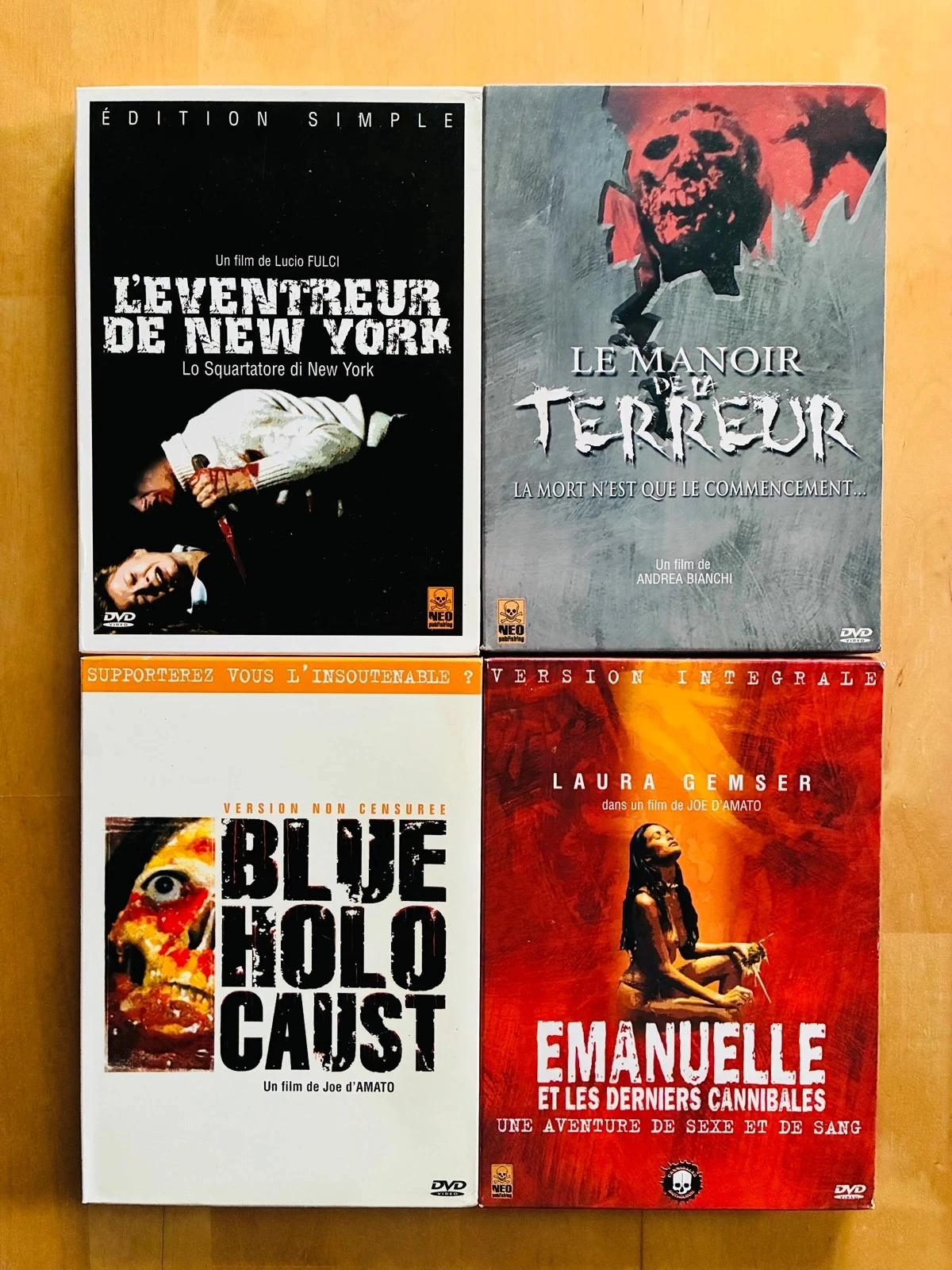 Lot 4 DVD horreur cultes Neo Publishing.
